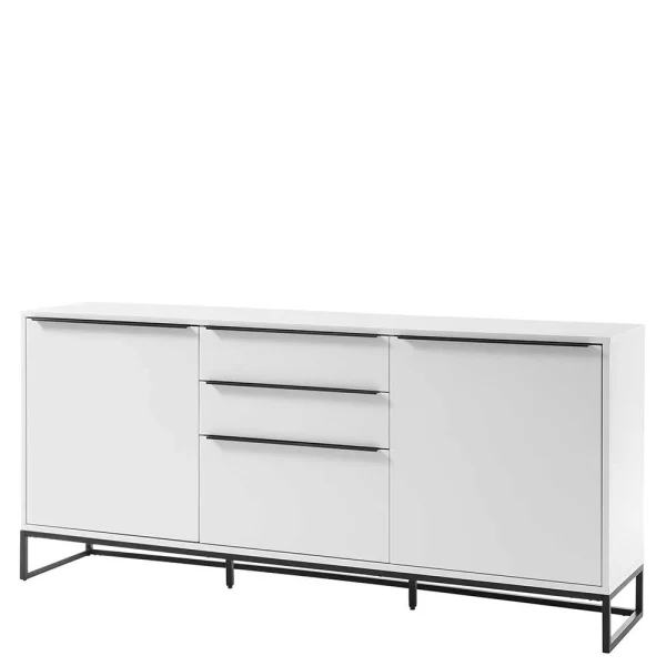 184x85x40 Sideboard In Weiß Mit Schwarz – Enkraja 1