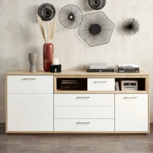 185x80x48 Sideboard Mit Klappe & Schubladen – Vindrosca 3