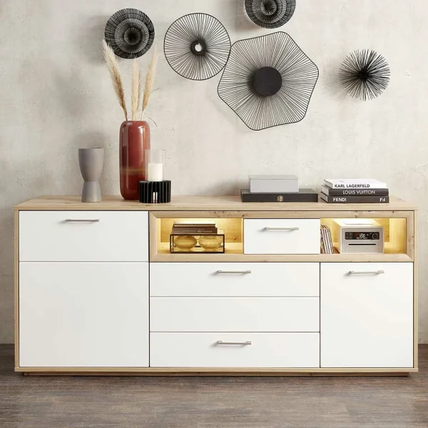 185x80x48 Sideboard Mit Klappe & Schubladen – Vindrosca 4