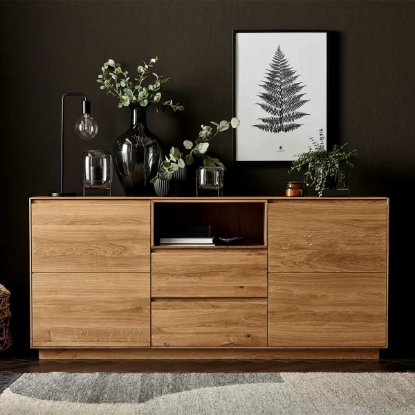 185x84x40 Sideboard Aus Zerreiche Massivholz – Palium 3