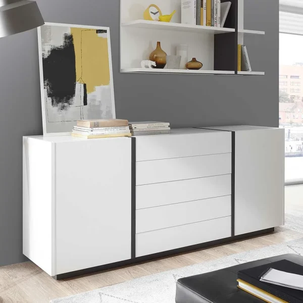192cm Breite Wohnzimmer Kommode In Weiß – Laucata 3