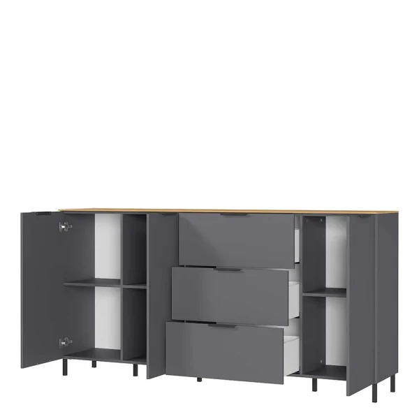 192x98x40 Hohes Sideboard In Dunkelgrau – Lurys 4