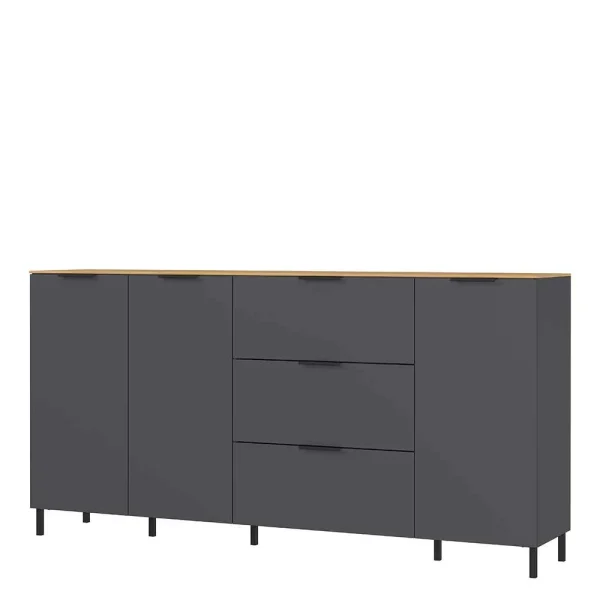 192x98x40 Hohes Sideboard In Dunkelgrau – Lurys 1