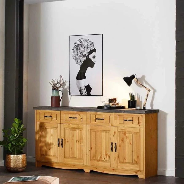 194x91x37 Kiefernholz Anrichte Im Landhausstil – Ostanzia 3