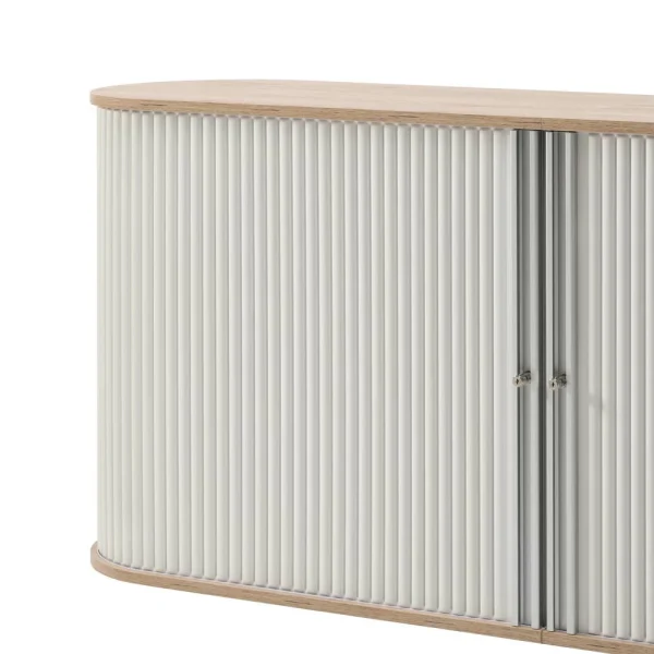196cm Rollladen Sideboard In Weiß Eiche – Bassy 6
