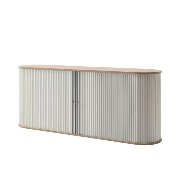196cm Rollladen Sideboard In Weiß Eiche – Bassy 1