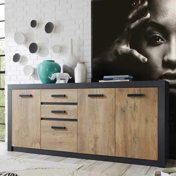 198cm Langes Sideboard In Kastanie Holz-Optik – Ebrican 3
