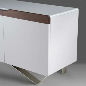 2-türige Design Kommode In Weiß & Nussbaum – Onesty 16