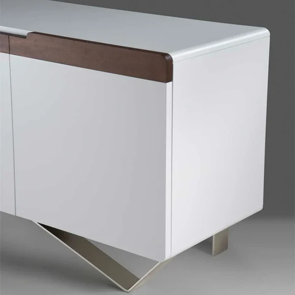 2-türige Design Kommode In Weiß & Nussbaum – Onesty 6