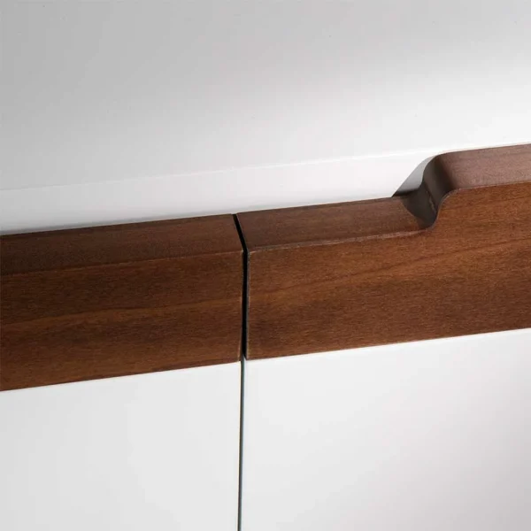 2-türige Design Kommode In Weiß & Nussbaum – Onesty 7