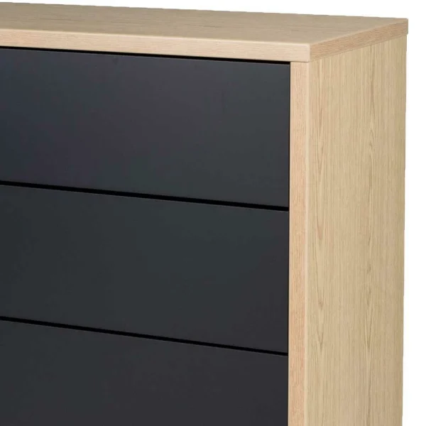 2-türiges Sideboard Mit 3 Schubladen Chicron In Schwarz & Eiche 6