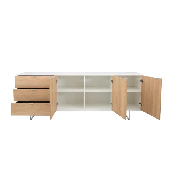 208x77x43 Sideboard In Eiche Dekor & Weiß – Lysdanu 4