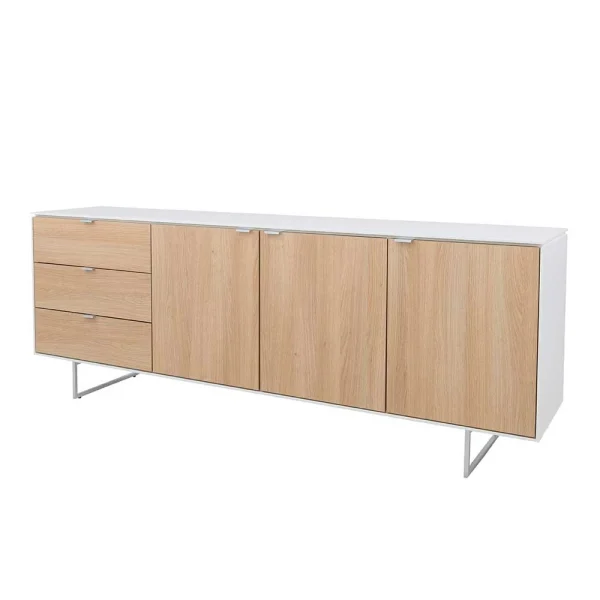 208x77x43 Sideboard In Eiche Dekor & Weiß – Lysdanu 1