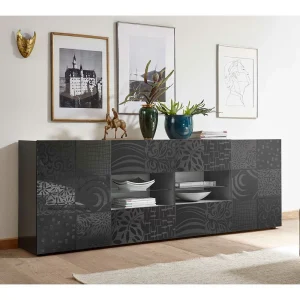 241x84x42 Hochglänzendes Sideboard In Grau – Ipatal 10