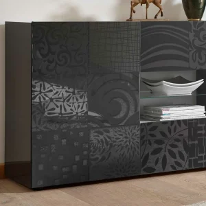 241x84x42 Hochglänzendes Sideboard In Grau – Ipatal 16