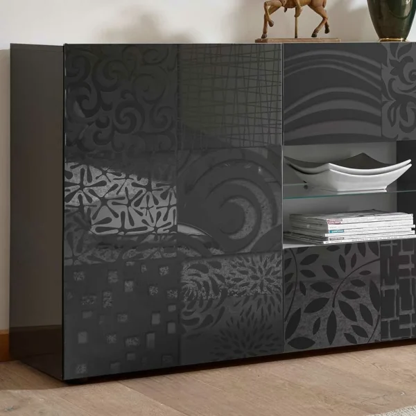 241x84x42 Hochglänzendes Sideboard In Grau – Ipatal 6