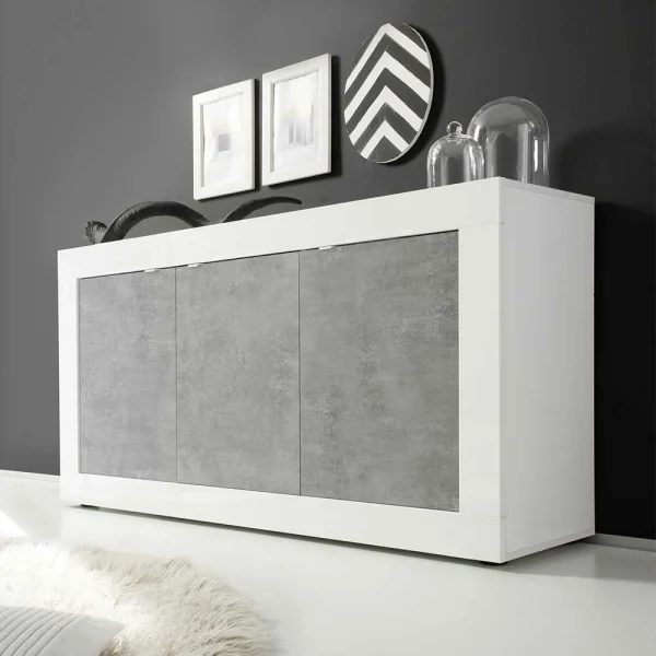 3-türiges Design-Sideboard In Beton Dekor – Narandu 3