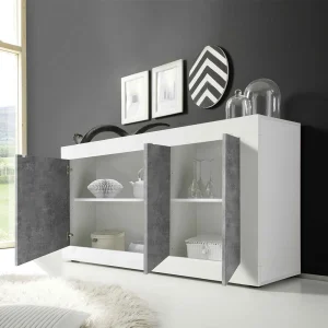 3-türiges Design-Sideboard In Beton Dekor – Narandu 12
