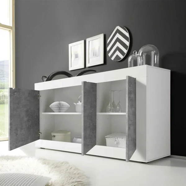 3-türiges Design-Sideboard In Beton Dekor – Narandu 4