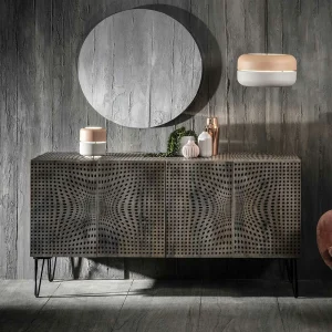 3-türiges Design Sideboard In Mangobaum Grey Wash – Escoba 10