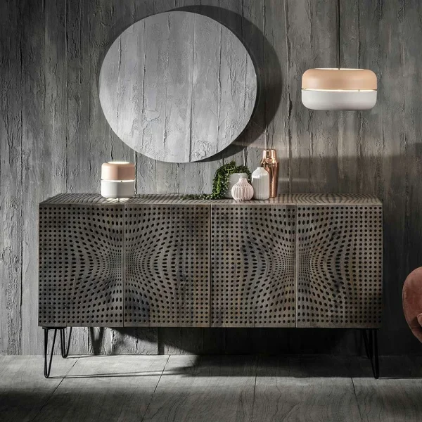 3-türiges Design Sideboard In Mangobaum Grey Wash – Escoba 3