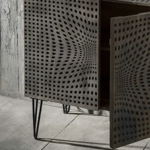3-türiges Design Sideboard In Mangobaum Grey Wash – Escoba 18