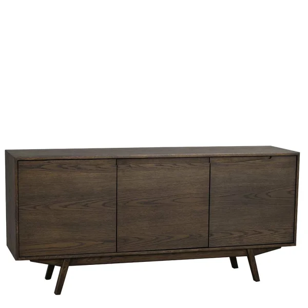 3-türiges Holz Sideboard In Dunkelbraun Eiche – Filmanu 1