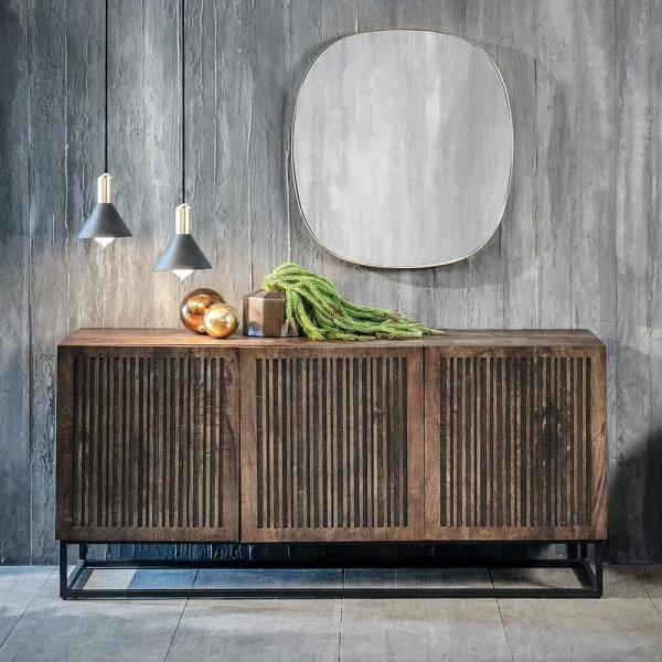 3-türiges Holz Sideboard Mit Bügelgestell – Lyrica 3
