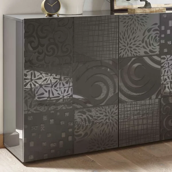 3-türiges Sideboard In Grau Glanz Lackiert – Ipatal 6