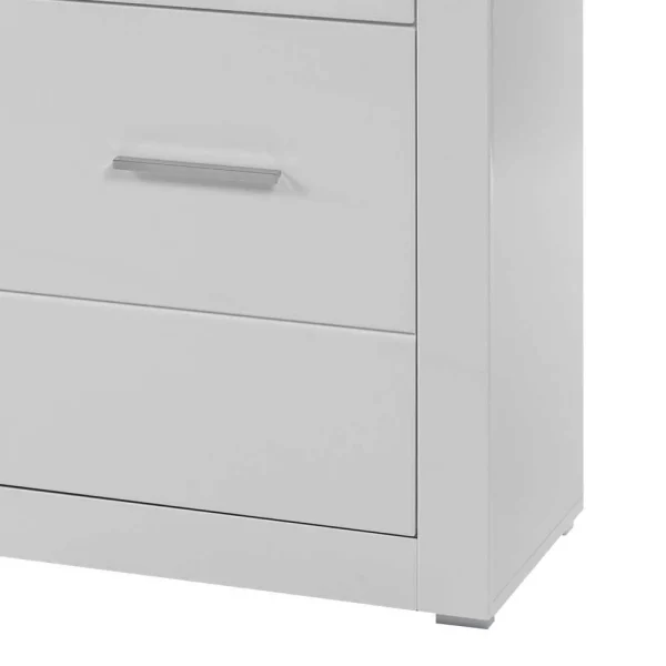 3-türiges Sideboard In Hochglanz Weiß & Glas Yulis Mit 2 Schubladen 4