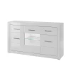 3-türiges Sideboard In Hochglanz Weiß & Glas Yulis Mit 2 Schubladen 10