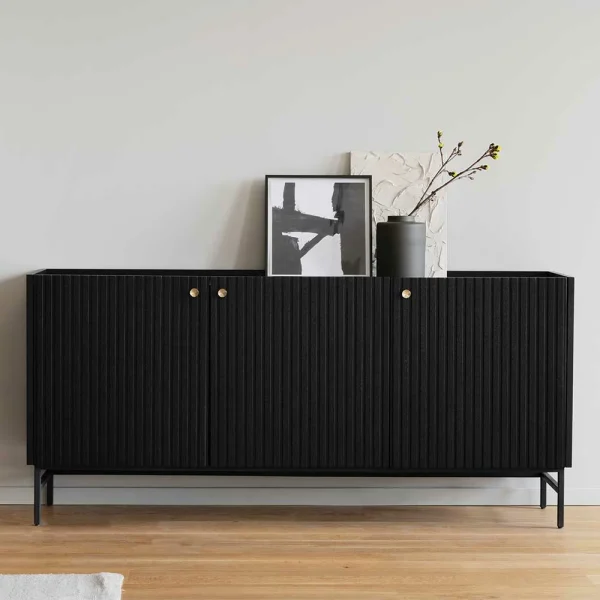 3-türiges Sideboard In Schwarz – Hemorian 3