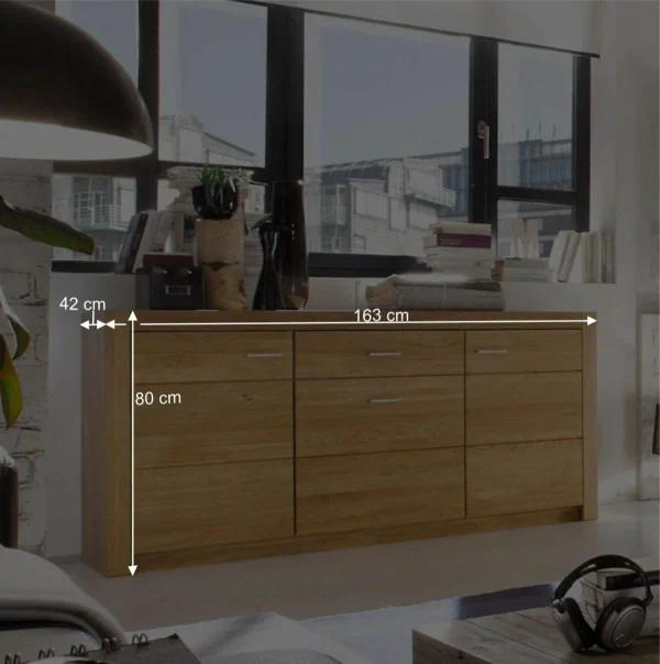 3-türiges Sideboard Landuva Mit Schublade 7