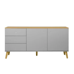 Breite Kombikommode In Grau & Eiche Revanio 2-türig 10