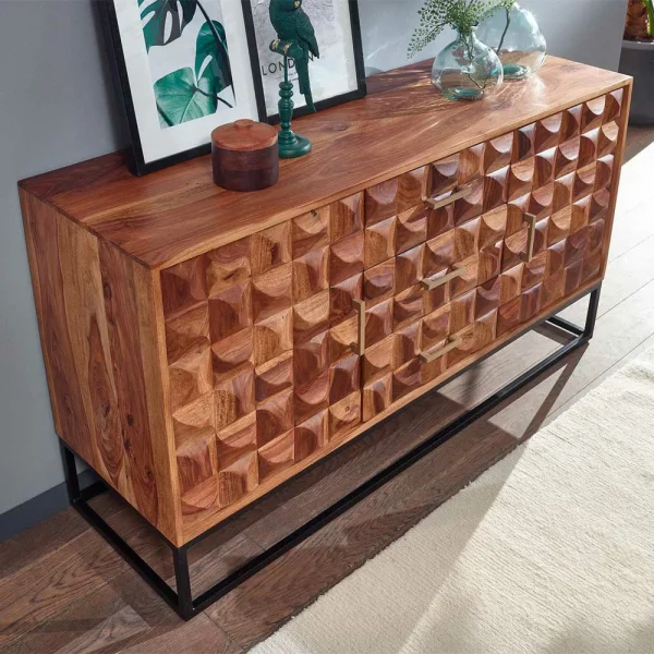 Design Holz Sideboard Mit Bügelgestell – Rusty 4