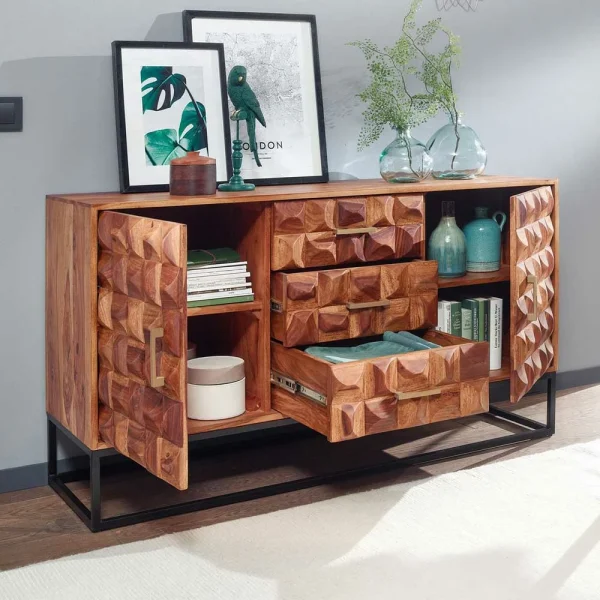 Design Holz Sideboard Mit Bügelgestell – Rusty 5