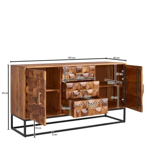 Design Holz Sideboard Mit Bügelgestell – Rusty 18