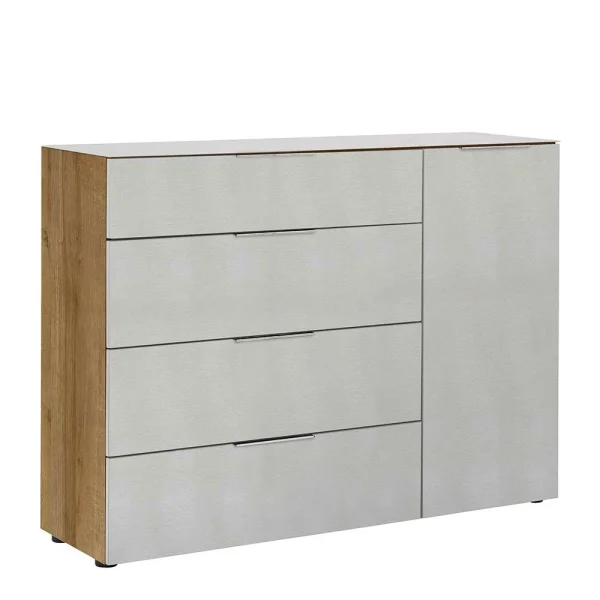 Design Kombi-Kommode In Beigegrau Glas – Settas 1