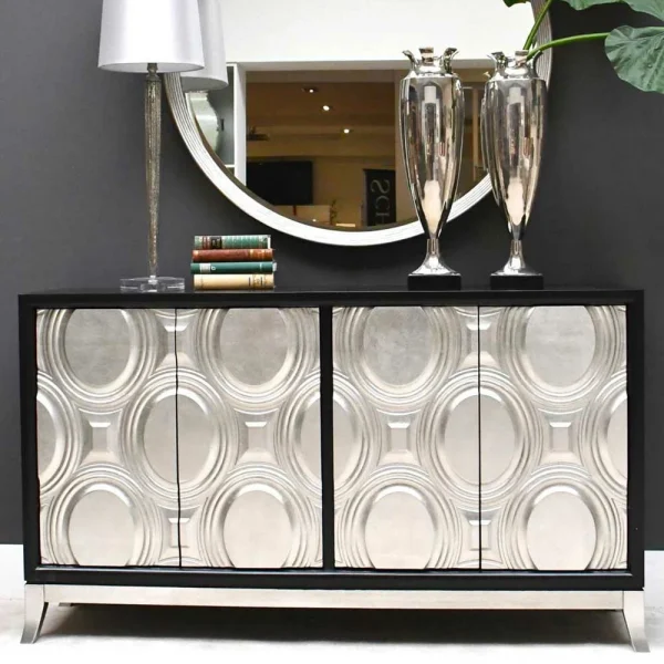 Design Kommode In Silber & Schwarz – Viddalba 3