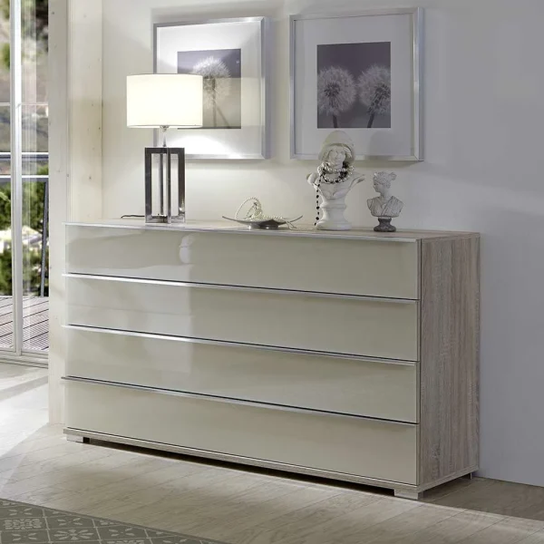 Design Sideboard Monchy In Creme Weiß Glas 3