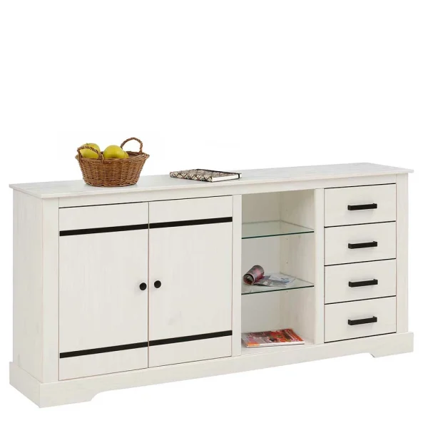 Design Sideboard In Weiß Mit Schwarz – Manduza 3