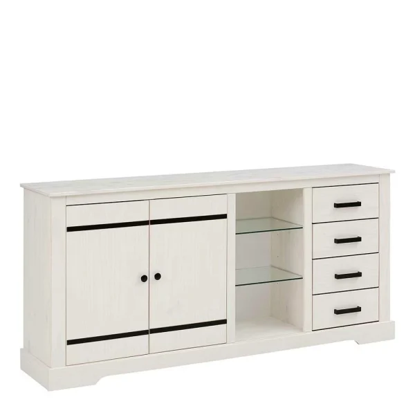 Design Sideboard In Weiß Mit Schwarz – Manduza 1
