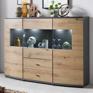 Design Sideboard Mit Glaseinsatz – Lyneka 10