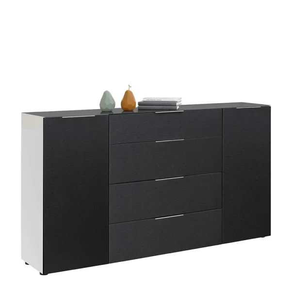Design Sideboard Mit Glasfront Anthrazit – Eloreen 3