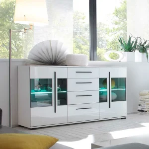 Design Sideboard Nennja In Weiß Hochglanz Glas 10