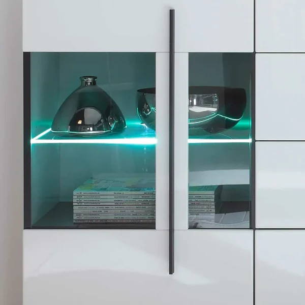 Design Sideboard Nennja In Weiß Hochglanz Glas 6