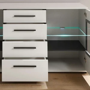 Design Sideboard Nennja In Weiß Hochglanz Glas 18