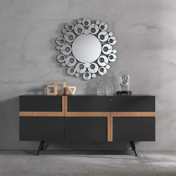 Dunkelgraue Esszimmer Kommode Mit Furnier – Dioba 3