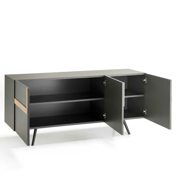 Dunkelgraue Esszimmer Kommode Mit Furnier – Dioba 4