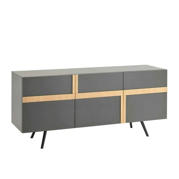 Dunkelgraue Esszimmer Kommode Mit Furnier – Dioba 1